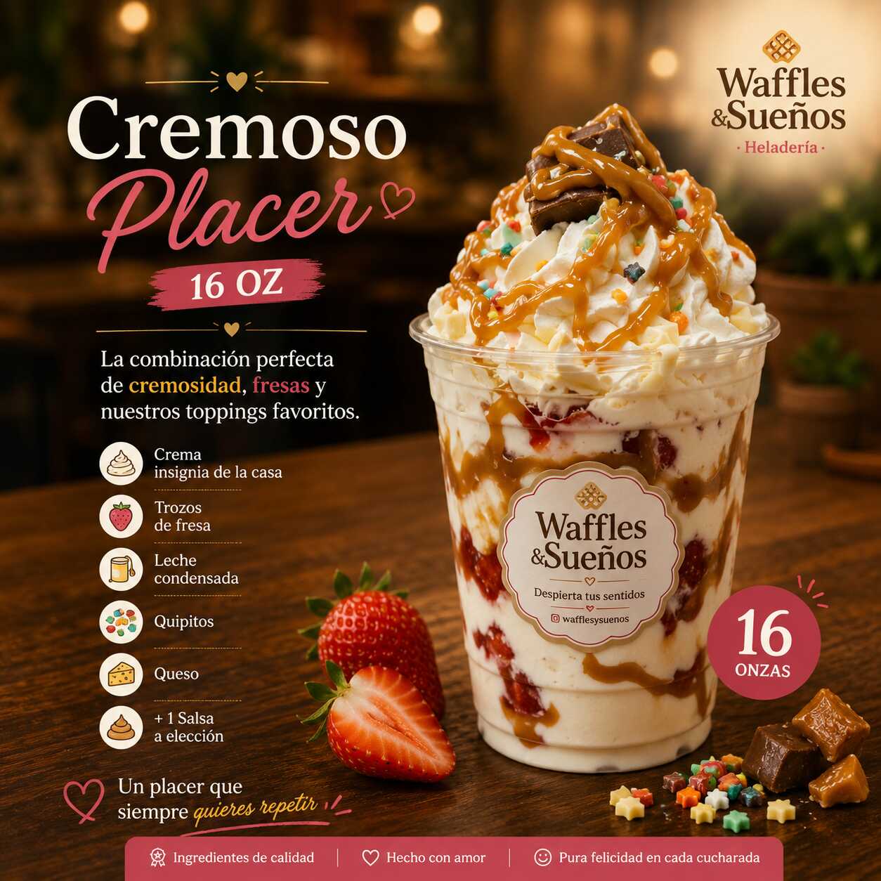 Cremoso Placer 16 Oz