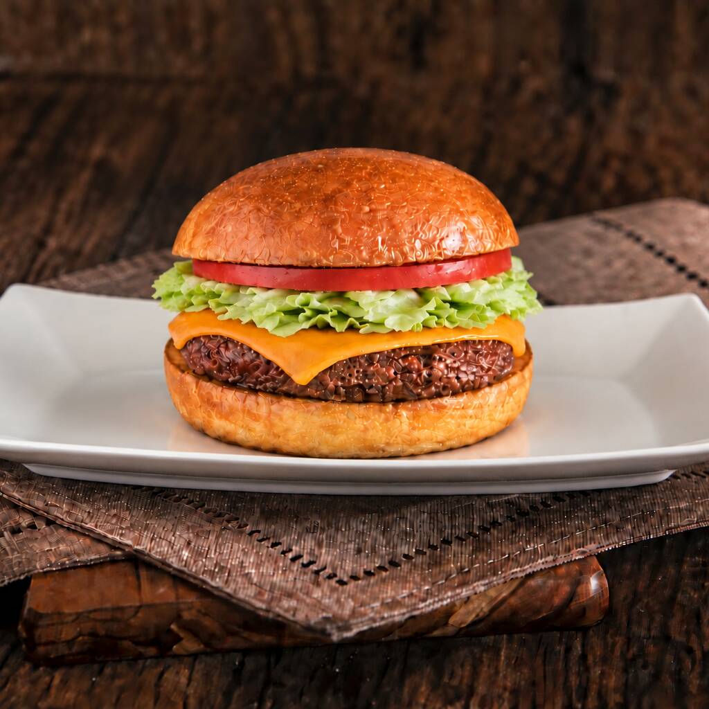Hambúrguer artesanal, blend angus de costela (150g) grelhado, queijo prato derretido, rodelas de tomate fresco, alface e maionese da casa, servido no pão brioche. Uma opção simples e deliciosa, perfeita para quem valoriza sabor autêntico e ingredientes de qualidade.