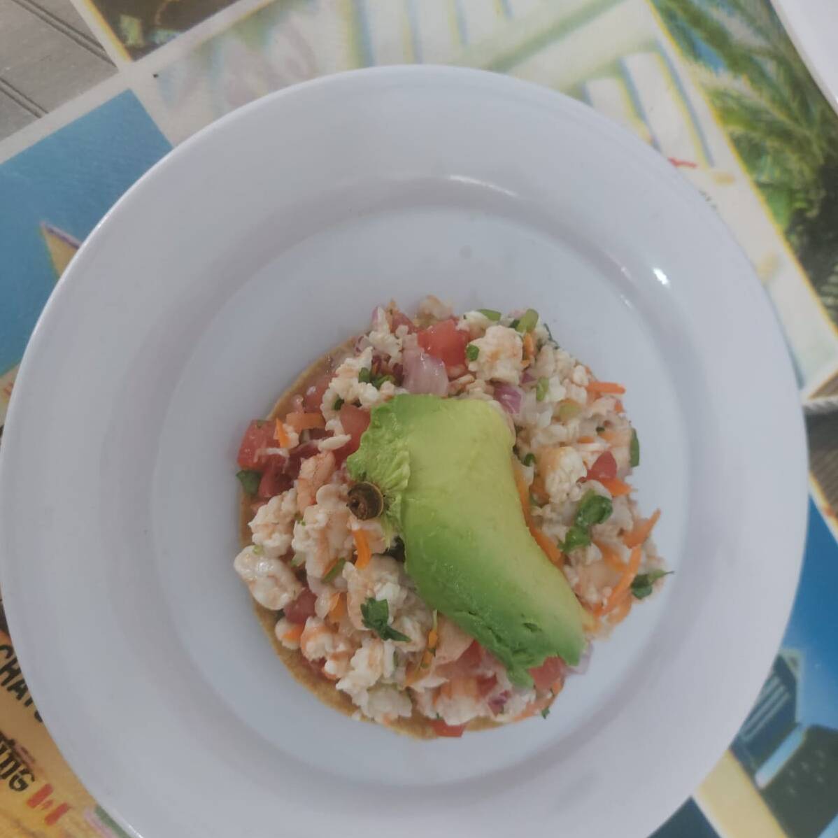 Tostada de Ceviche con Camarón