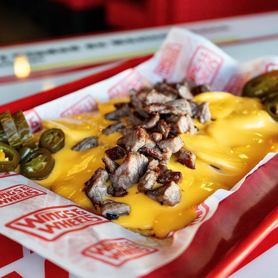 Nachos con Arrachera Racing
