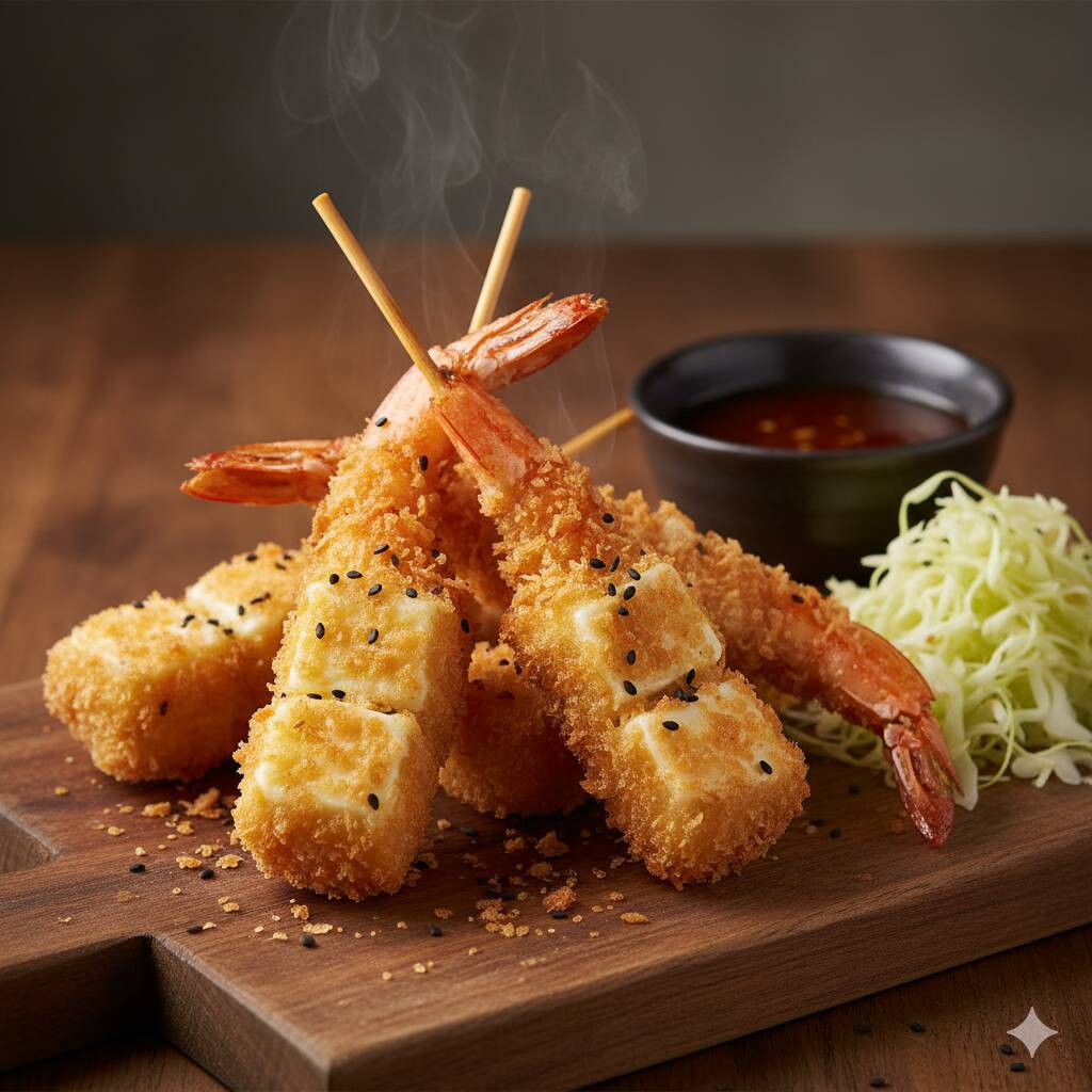 Kushiage de Philadelphia con Camarón 1pz.