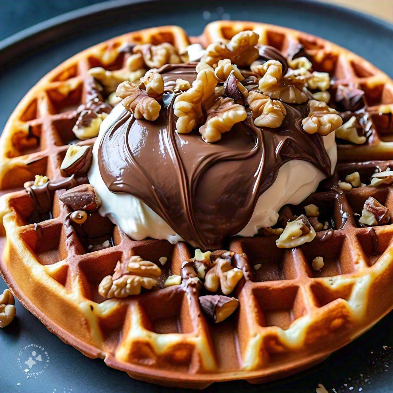 Waffle Nutella y Nuez