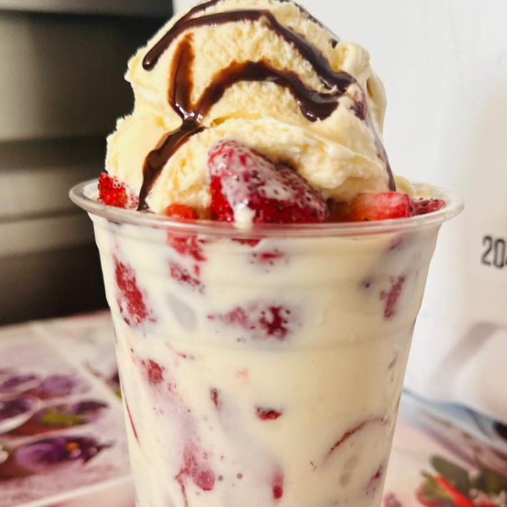 Fresas con helado