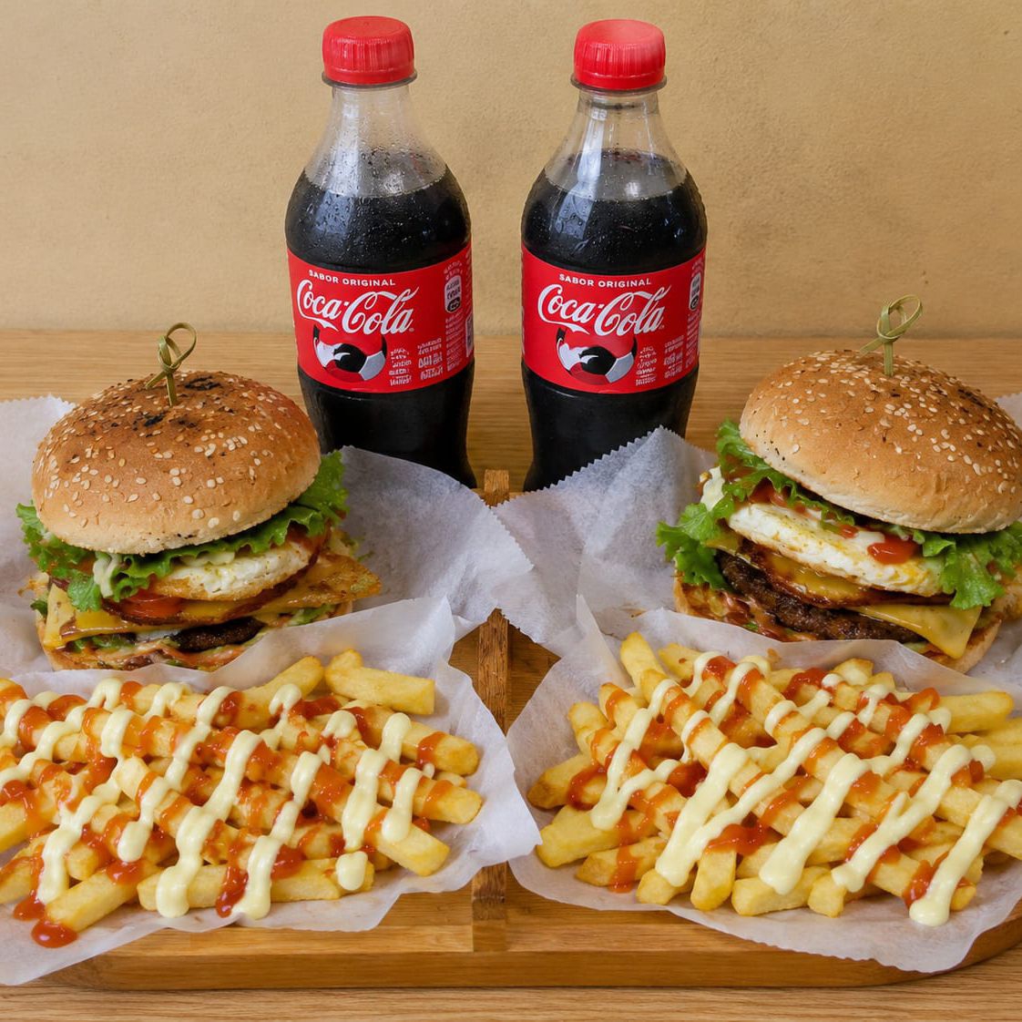 Combo hamburguesas entrevias 2 refrescos 600 ml