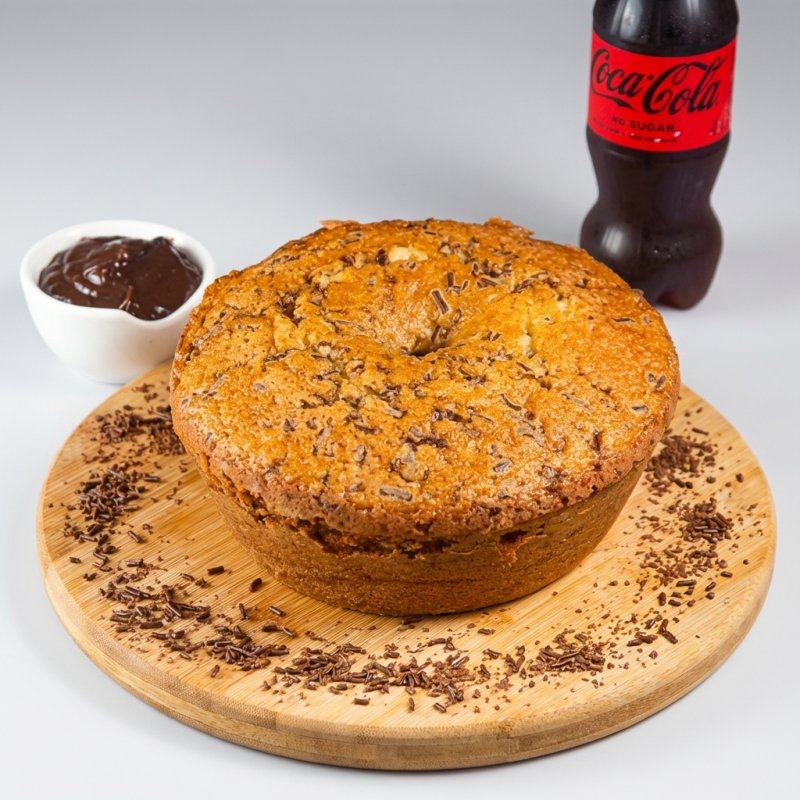 Bolo formigueiro artesanal, fofinho e divertido, com granulado espalhado na massa e sabor clássico que lembra infância e café em família.