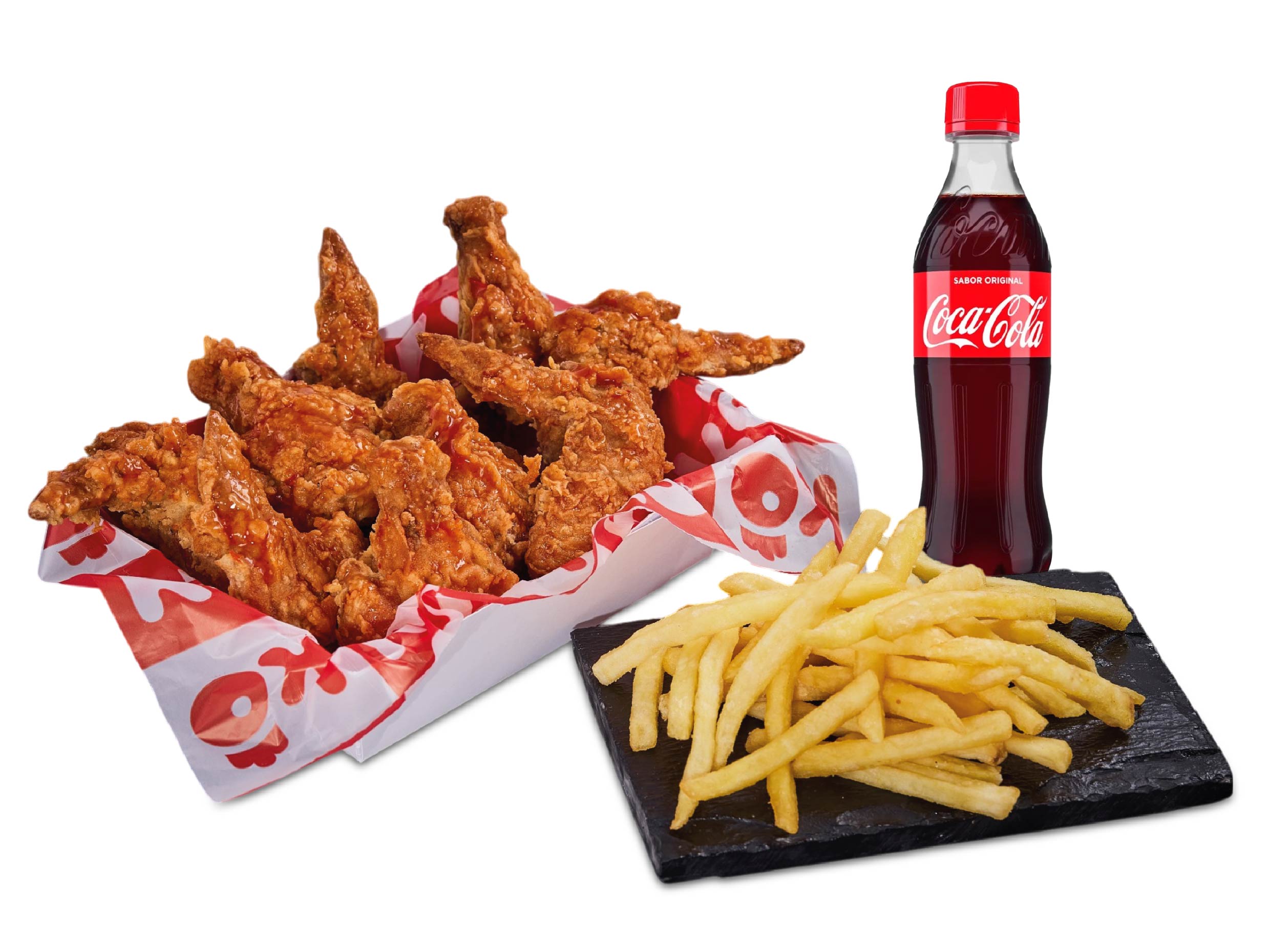 10 p.alitas + fr + 1 coca cola 400ml
