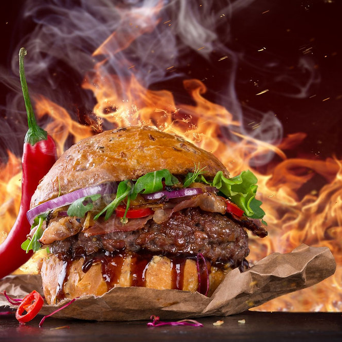 HAMBURGUESA BBQ PICANTE