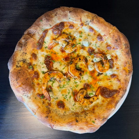 Pizza Gamberetti e Tre Formaggi Familiar