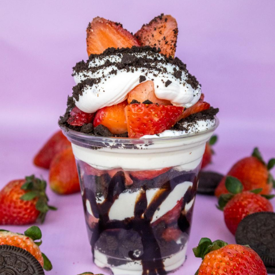 Fresas con crema de la casa oreo