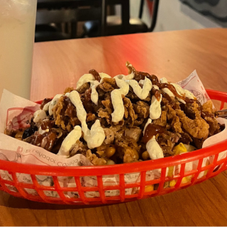 Papas Texas con Pork Belly