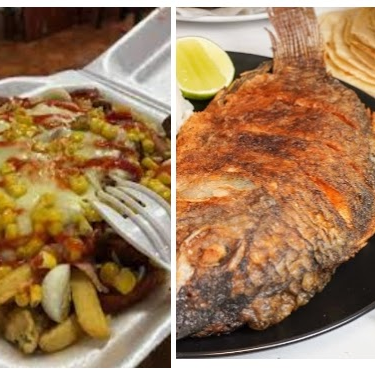 salchipapas especial+ mojarra frita