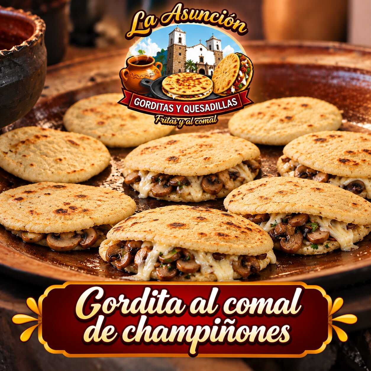 GORDITA AL COMAL DE CHAMPIÑONES