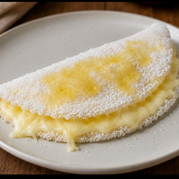 Uma combinação clássica e irresistível! Tapioca artesanal preparada na hora, recheada com queijo derretido e finalizada com manteiga na medida certa, proporcionando uma experiência cremosa, saborosa e cheia de conforto
