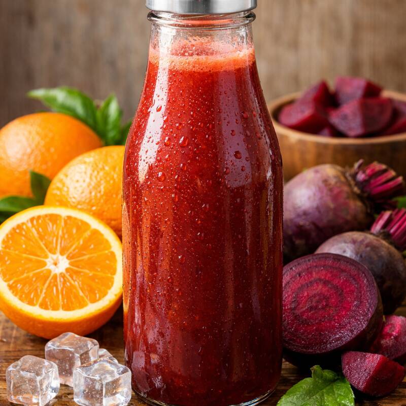 Beterraba, laranja e açúcar