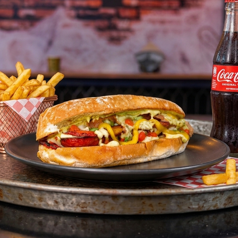 Choripan El Chingon + Papas y Gaseosa