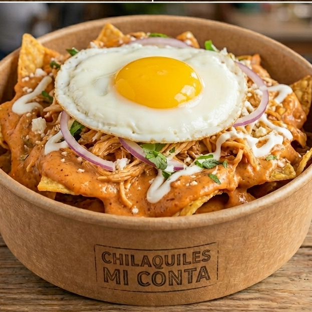 Chilaquiles con Pollo y Huevo