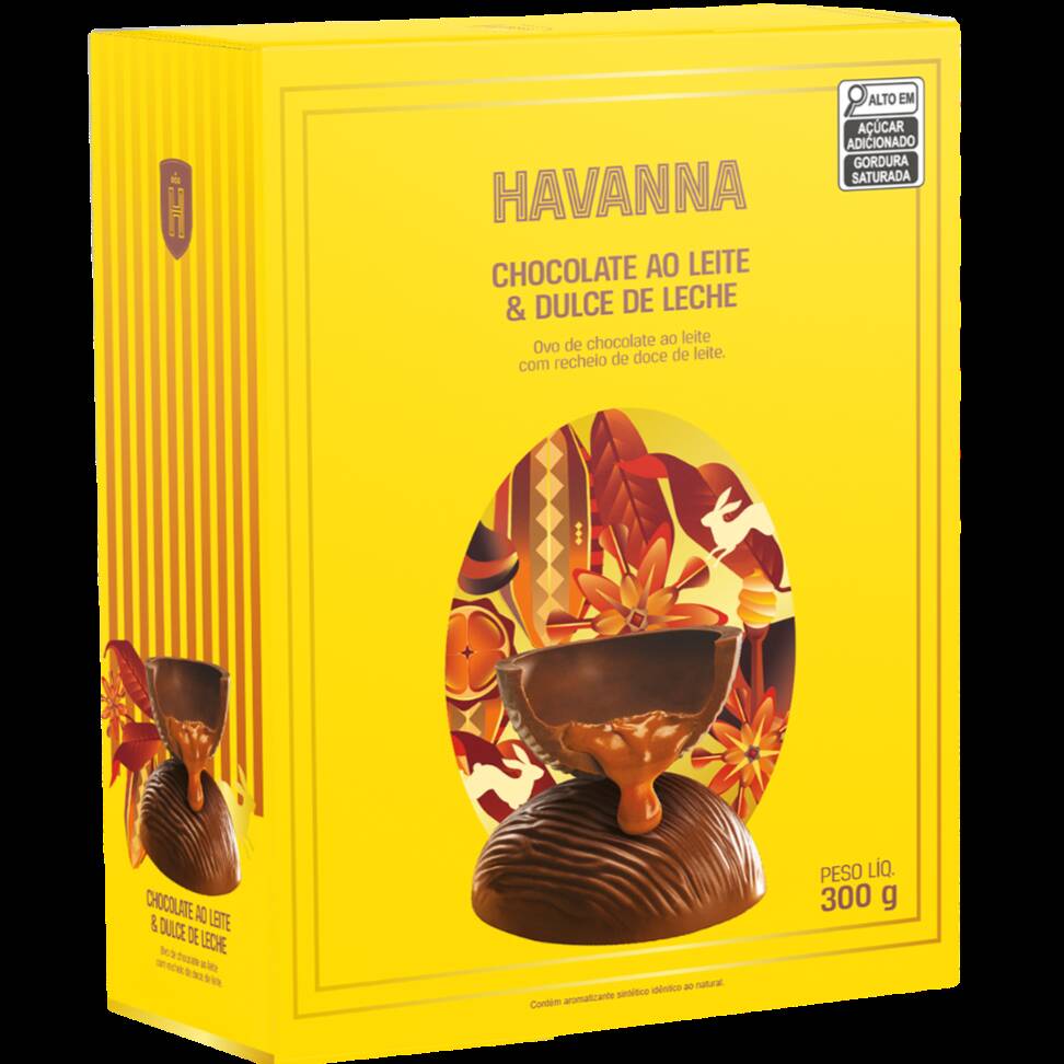Ovo Páscoa Havanna Chocolate ao leite com recheio de doce de leite 300g