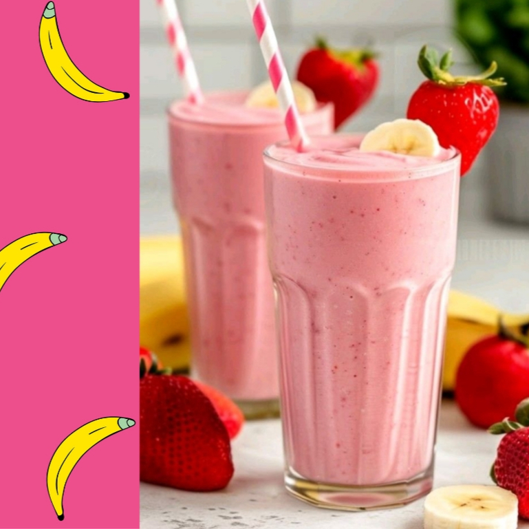 Licuado Platano & Fresa🍓