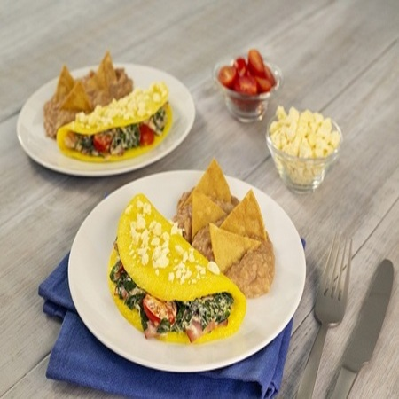 OMELETE DE ESPINACA CON QUESO