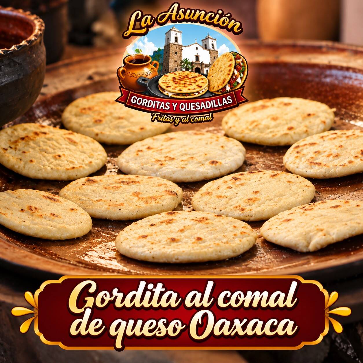GORDITA AL COMAL DE QUESO OAXACA