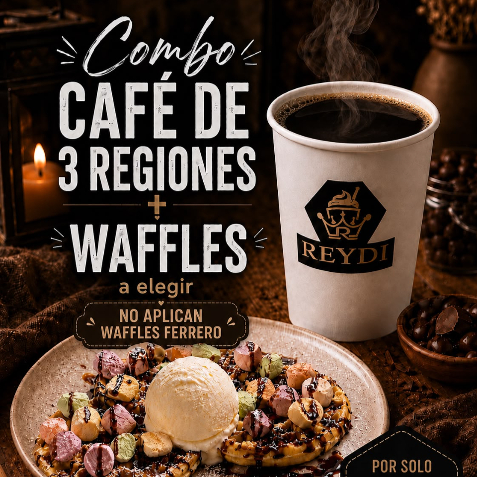 Combo Café de 3 regiones + Waffles a elegir