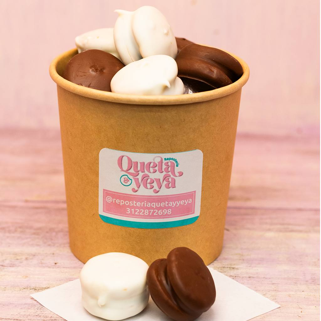 Bowl x12 Mini Alfajores Cubiertos de Chocolate