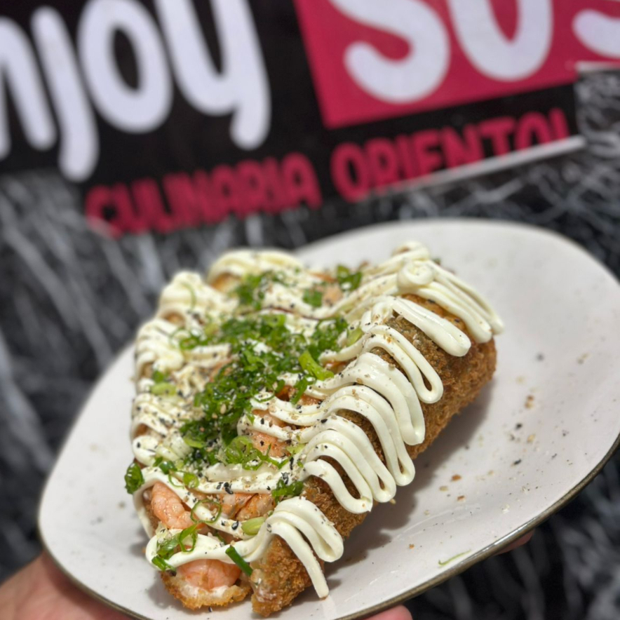 Temaki com muito recheio de camarão 400 gramas