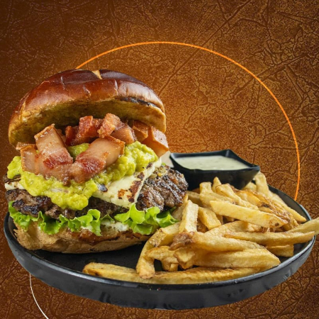 Burger Pork Belly 200gr + Papas
