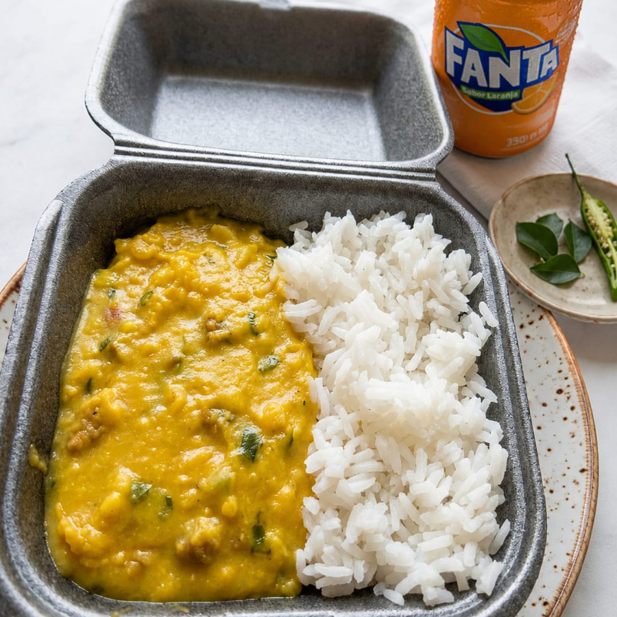 Delicioso vatapá de charque cremoso, bem temperado e cheio de sabor, acompanhado de arroz soltinho e refrigerante em lata geladinho pra completar sua refeição. Um combo completo, caseiro e irresistível! 😋
