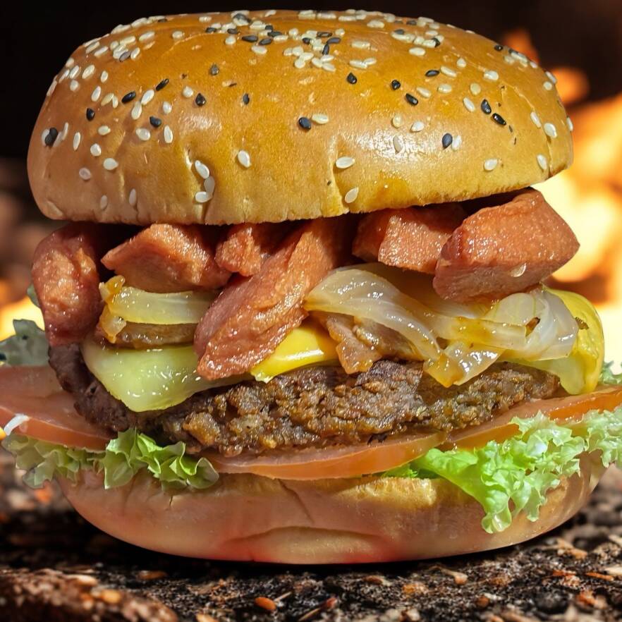 SalchiBurger Con Papas