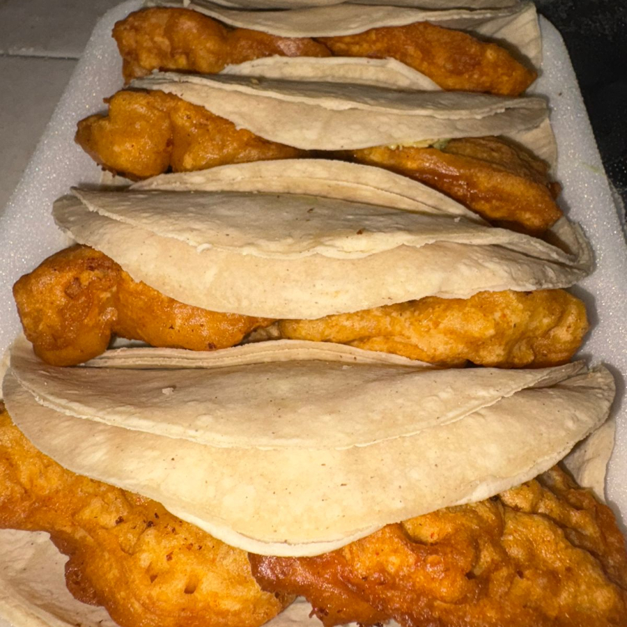 TACOS DE CAMARON CAPEADO