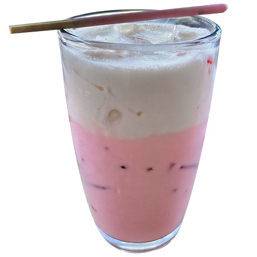 Pink milk foam