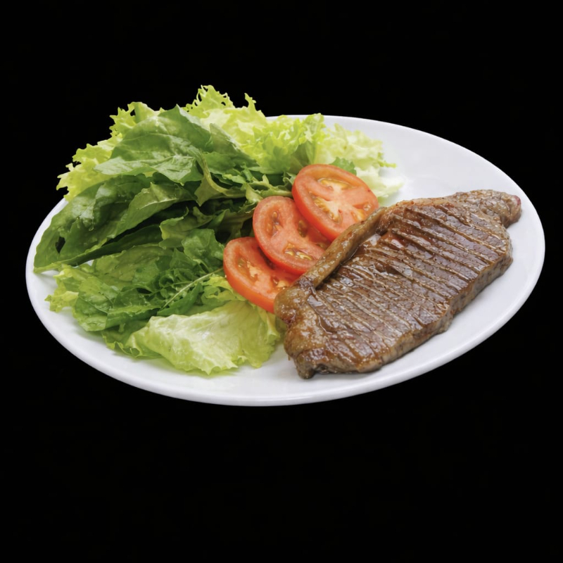 Alface, Rúcula, Tomate, Cebola e Contra Filé