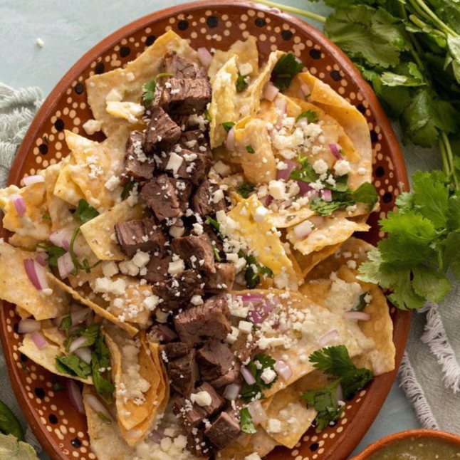 Chilaquiles con Bistec