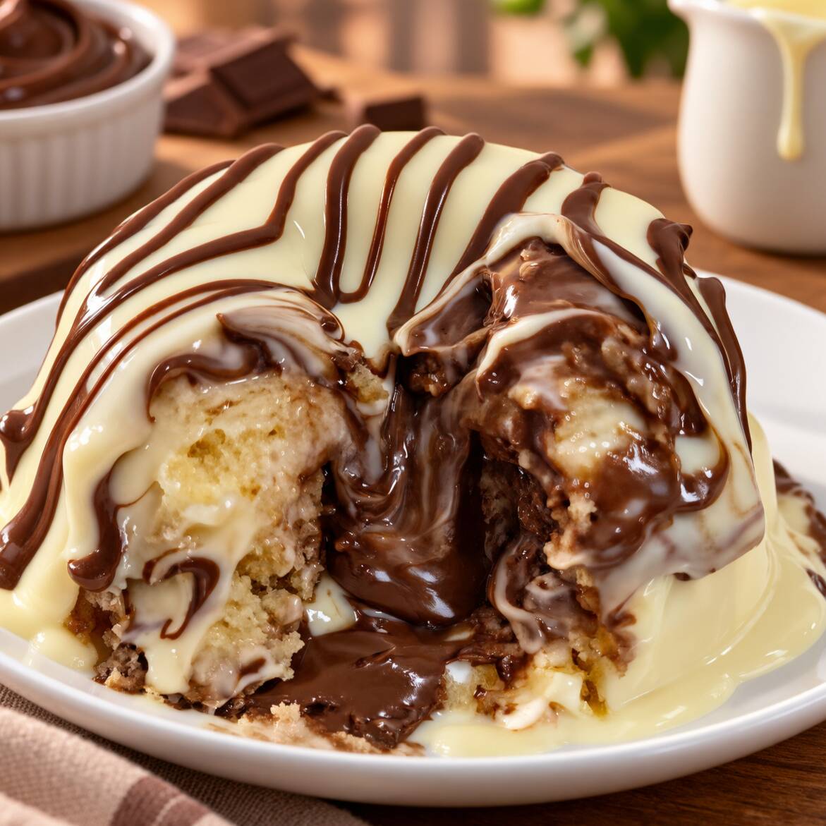 Delicioso bolo feito com massa branca. Com uma calda de Ninho por fora e uma generosa quantidade de Nutella dentro, e detalhes de Nutella por cima!
Simplesmente sensacional.
Aprox 300g
