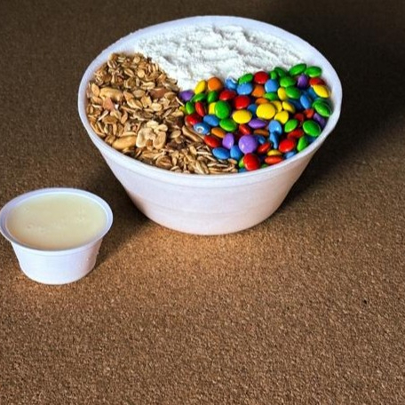 Leite condensado + disquete+ leite em pó + granola