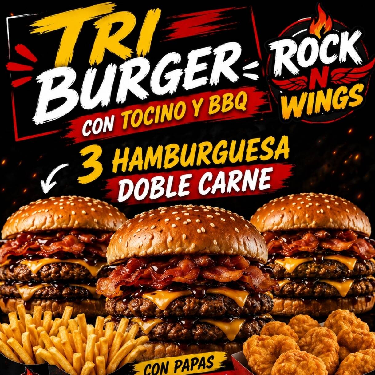 TRIO- BURGER DOBLE!
