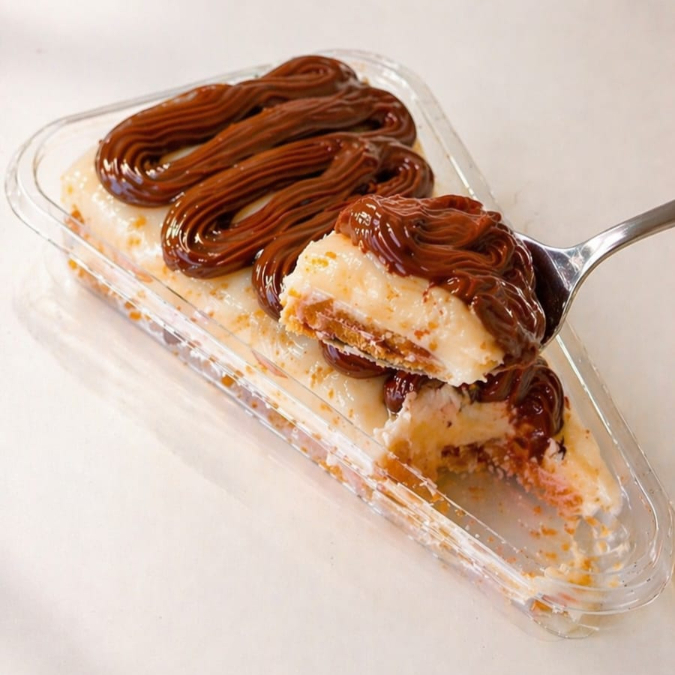 Torta cremosa de leite Ninho com camada generosa de Nutella Original, doce na medida certa.
Peso: 280g • Serve: 1 pessoa