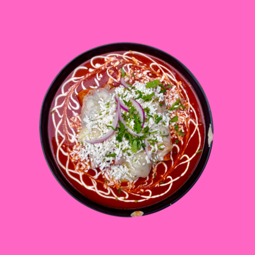 Enchiladas Rojas con Arrachera