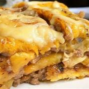 Lasaña de Platano y Pollo.