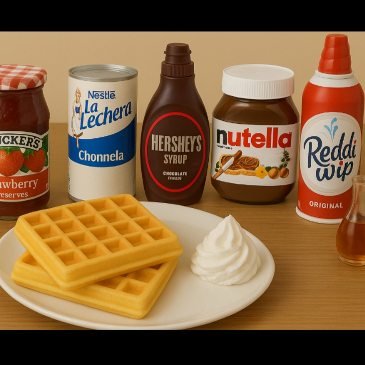 Wafles sencillos y condimento