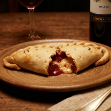 Empanada argentina recheada com goiabada cremosa e cream cheese