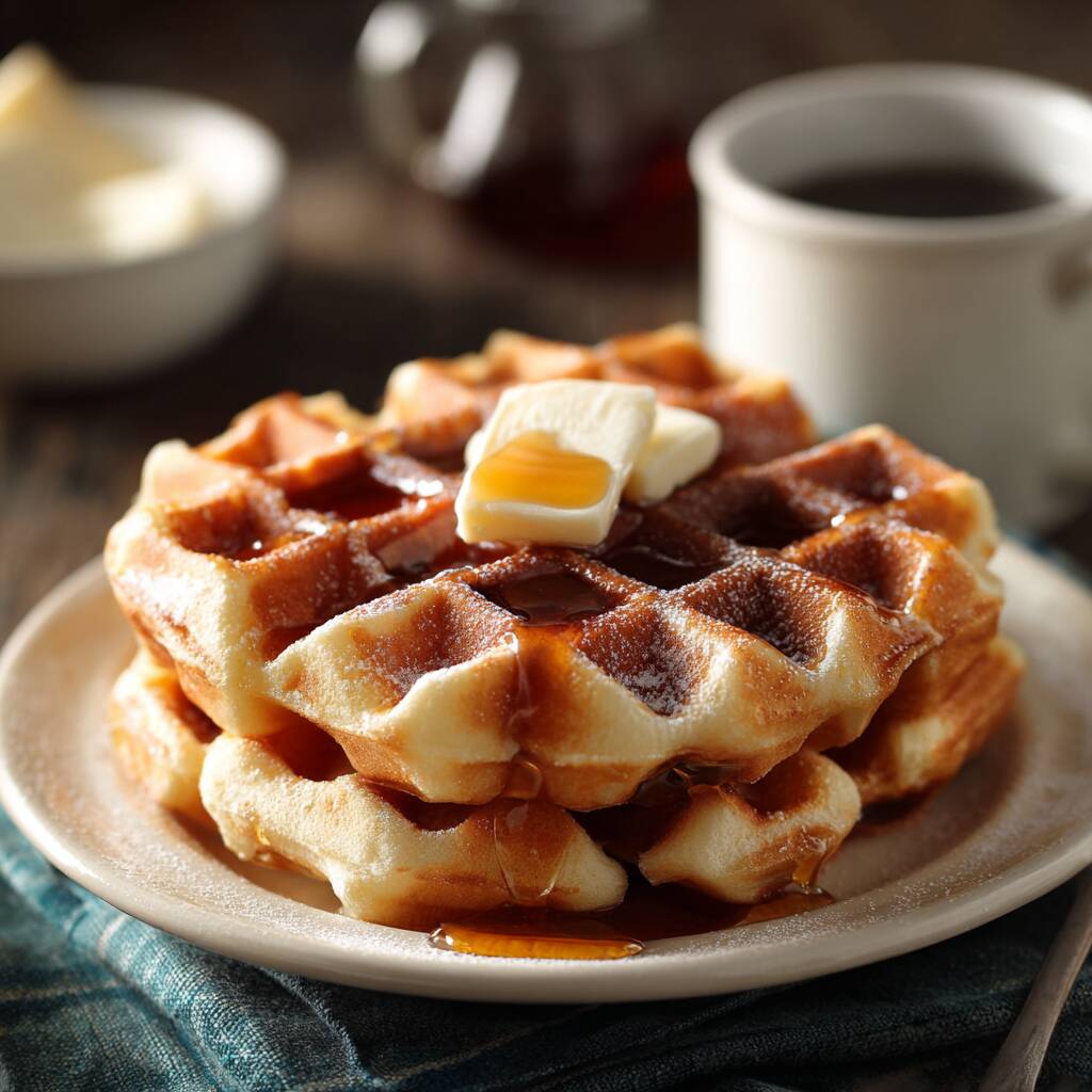 Waffle recheado com Mel