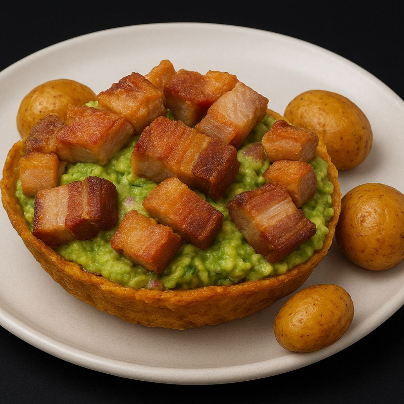 CANASTA'E PLATANO CON CHICHARRONES