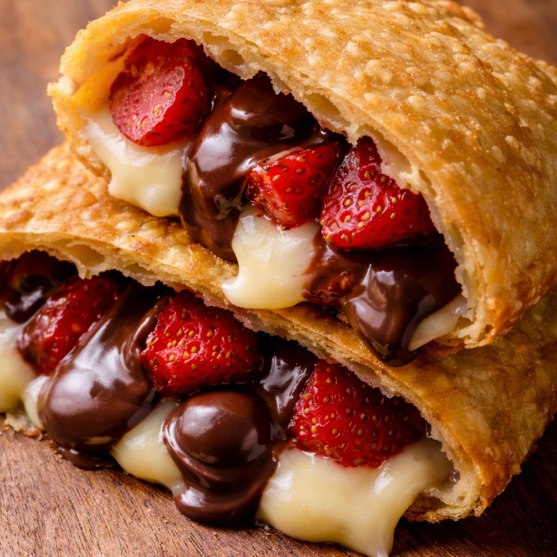 Aprecie o pastel Xadrez, recheado com chocolate branco e preto, uma combinação deliciosa e equilibrada.