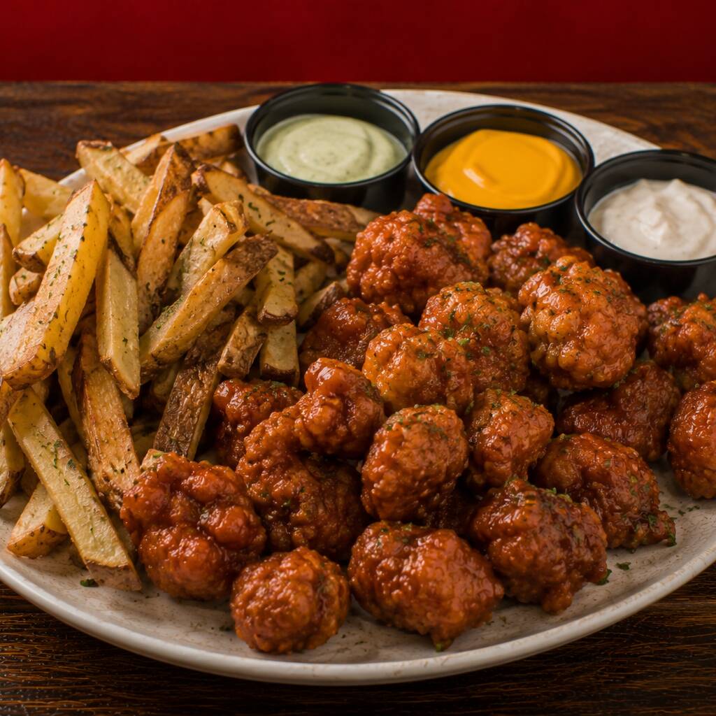 Boneless + Papas + Cremas