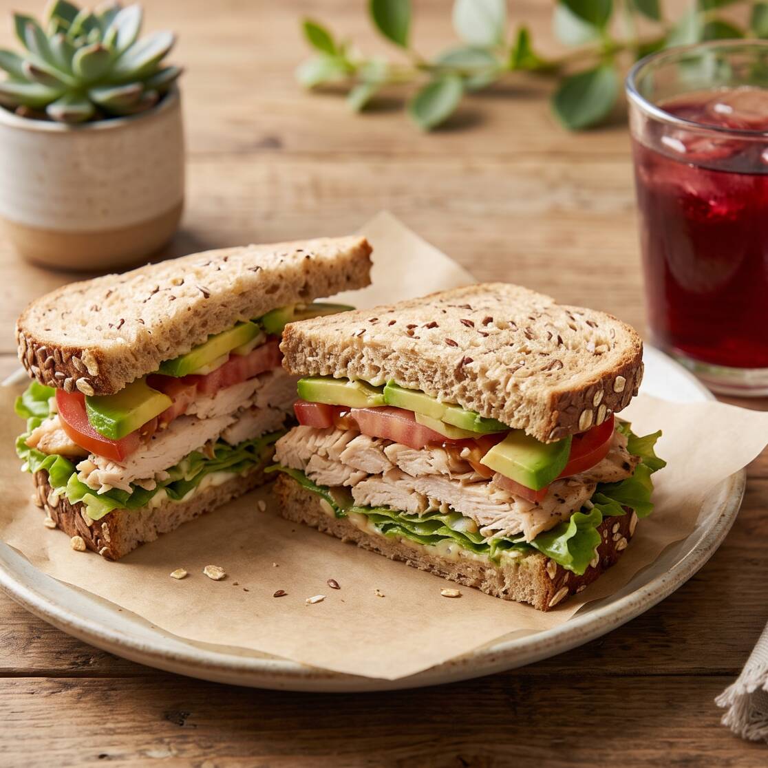 Sandwich de Pollo y Agua