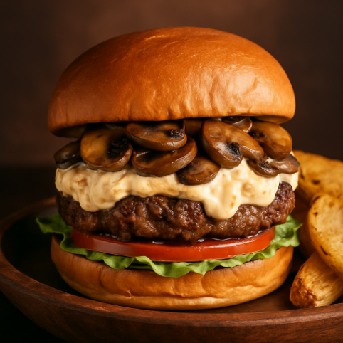 Hamburguesa Italiana (Con Papas a la Francesa)