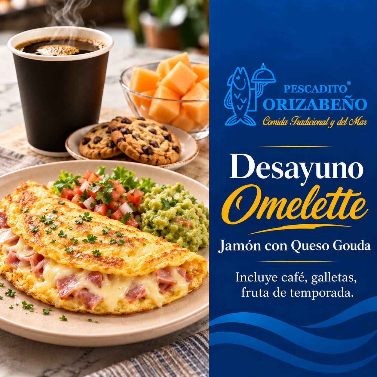Omelette de Jamón con Queso Gouda