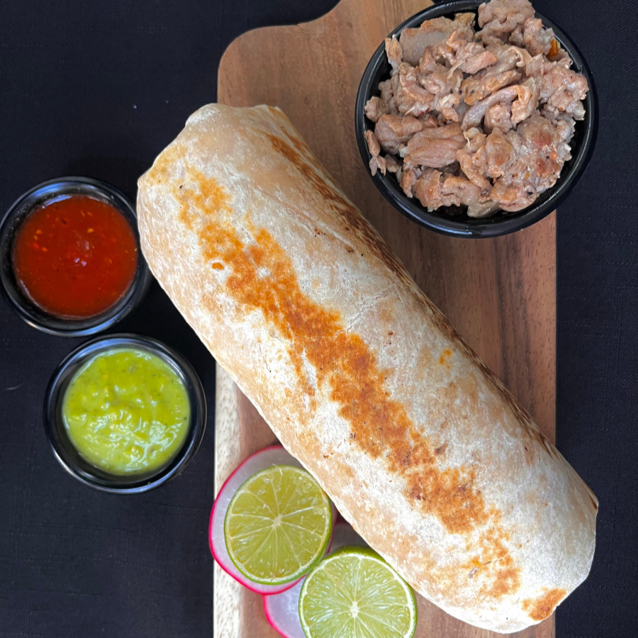Burrito de bistec + papas fritas